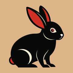 Wall Mural - Solid color Eastern Cottontail animal vector design