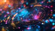 © Oranee  - Astrology chart, celestial symbols, close up, vibrant colors, double exposure silhouette with star map