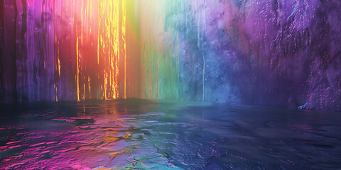 Poster - Vibrant Spectrum: Abstract Rainbow Background, Colorful Abstraction: Rainbow Palette Background - Ai Generated