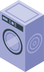 Poster - Detailed isometric washing machine vector illustration in modern graphic design style for household laundry equipment and technology concept
