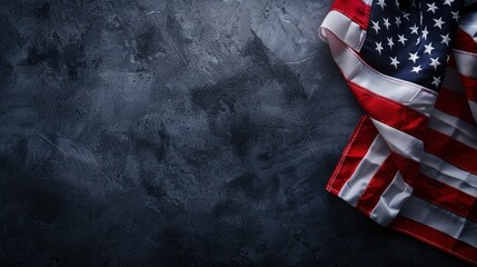 American flag on dark grey background