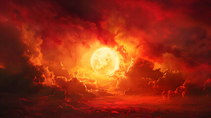 Wall Mural - red sunset