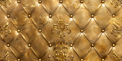 Poster - Opulent Golden Wallpaper Background, Gilded Elegance: Luxury Golden Background - Ai Generated