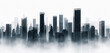 © michalsen - Abstract city skyline. Modern city skyline. Business center with skyscrapers on white background.