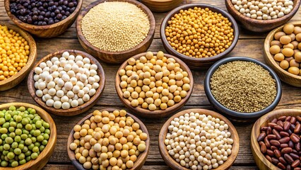 Collection of soya beans isolated on background, soya beans, legumes, healthy, vegetarian, food, organic, seeds, protein, natural, farming, agriculture, harvest, crop, soy, ingredient, diet