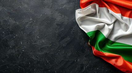 Wall Mural - Italy flag on dark grey background