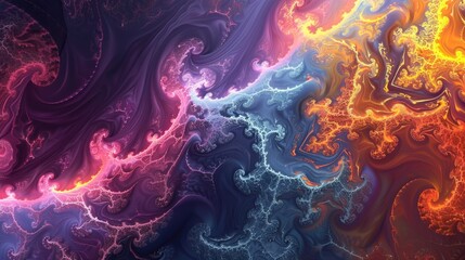 Abstract Fractal Design Wallpaper with Vibrant Colors