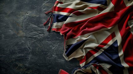 Wall Mural - United Kingdom flag on dark grey background