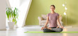 © Pixel-Shot - Young woman practicing yoga at home