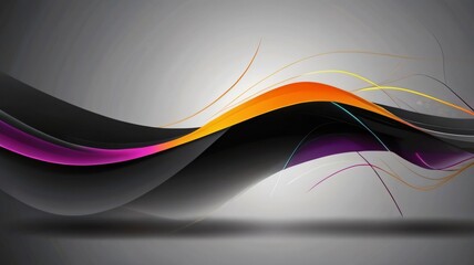 Dark grey black abstract background with Colorful glowing lines design for social media Ai generated.