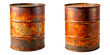 © PNG transparent - Rusted old metal barrel highly detailed isolated on transparent background PNG file,