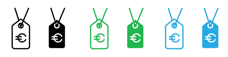 Wall Mural - Euro tag icon logo set vector