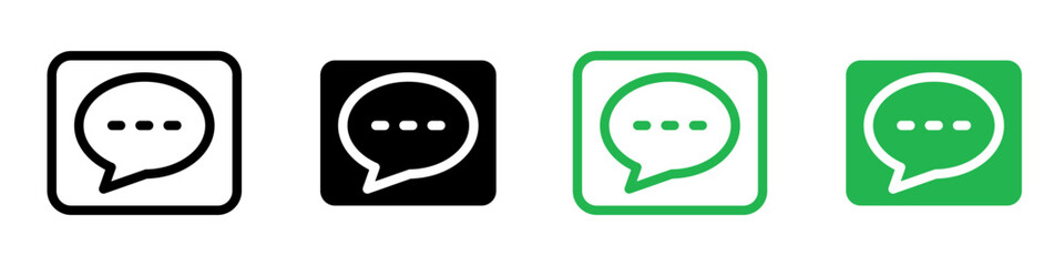 Wall Mural - Live chat icon logo set vector