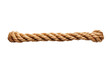 © Rattanathip - Isolated image of a thick brown rope with a knot on one end. Ideal for nautical, DIY, and adventure-themed projects.