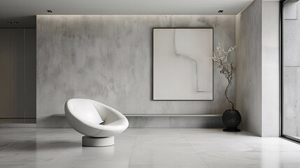 Wall Mural - Sleek and stylish interior design with minimalist furniture and contemporary wall art