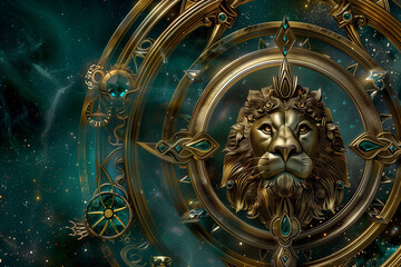 Wall Mural - wallpaper of spiritual astrological zodiac sign leo 