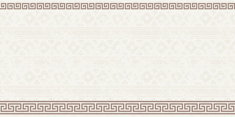 Ethnic background on the theme of Mongolian national ornament, frame, seamless pattern, vector design