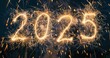 © zaenab - Fireworks display forming the number 2025 against the night sky background