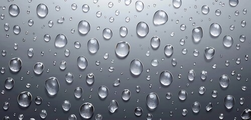 Wall Mural - detailed close-up of raindrops with vector effect on transparent background.
