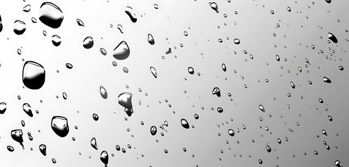 Wall Mural - detailed depiction of raindrops on clear surface, enhanced with vector effect.