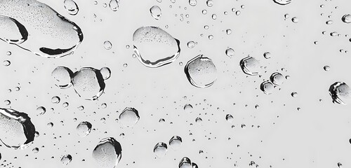 Wall Mural - detailed depiction of raindrops on clear surface, enhanced with vector effect.