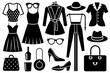 © Shiju Graphics - fashion set silhouette vector illustration