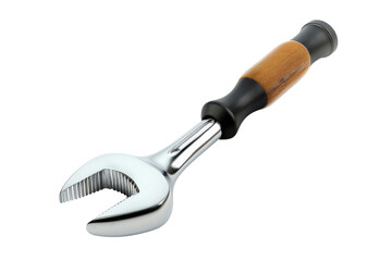 Wall Mural - Chrome Wrench with Wooden Handle