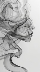 Wall Mural - a minimalist piece with thin lines and whimsical curves that create abstract shapes. the intricate l