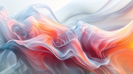 Wall Mural - an abstract digital artwork showcasing thin lines and surreal curves. the organic forms and delicate