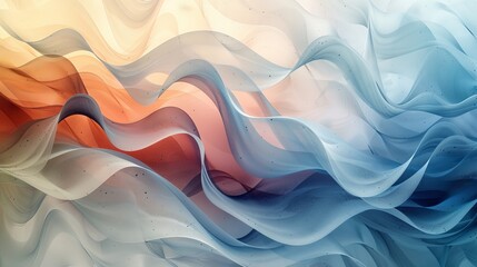 Wall Mural - an abstract digital artwork showcasing thin lines and surreal curves. the organic forms and delicate