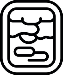 Wall Mural - Simplified line art icon of medication blister pack in black and white