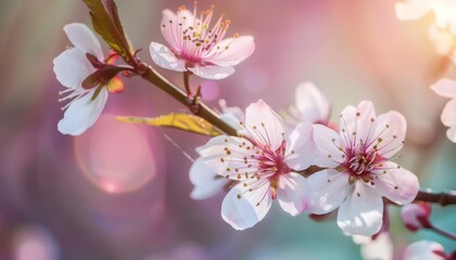 Wall Mural - Blooming Beauty: Cherry Blossom Flowers in Spring - Perfect for Background or Copy Space!