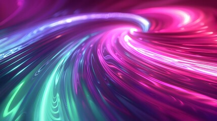 Wall Mural - mesmerizing swirling pink and green neon lines create vibrant backdrop for product showcase