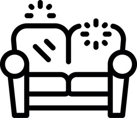 Poster - Simple line art vector icon depicting a comfortable twoseater sofa