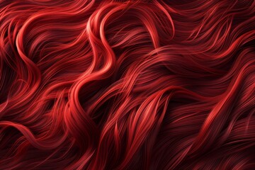 Wall Mural - Red female curly wavy hair closeup