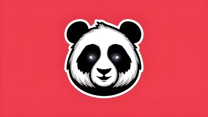Wall Mural - Panda Portrait Sticker, Panda head mascot logo illustration