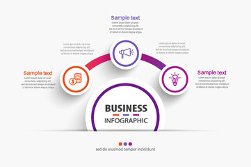 Wall Mural - three option circle infographic design template. vector illustration