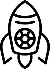 Sticker - Minimalistic line art of a rocket suitable for logos and designs