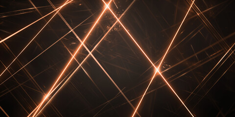 Wall Mural - A black background with laser line patterns shining brightly in the dark.