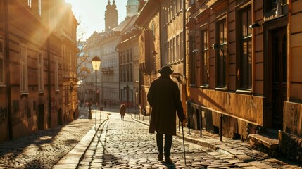 Wall Mural - Sunset stroll in historic city