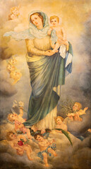 Poster - VICENZA, ITALY - NOVEMBER 6, 2023: The painting of Madonna in the church Chiesa di San Gaetano by M.R. Giannella (1950).