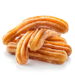 fried churros isolated on white