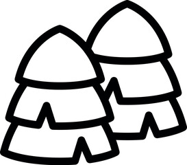 Sticker - Black and white line art of two beehives, suitable for educational and creative use