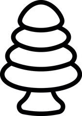 Sticker - Simple black and white line art drawing of a stylized christmas tree suitable for holiday graphics
