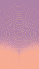 Canvas Print - An abstract design featuring concentric circles in pastel peach and purple, creating a soft, smooth gradient with a modern and minimalist style.