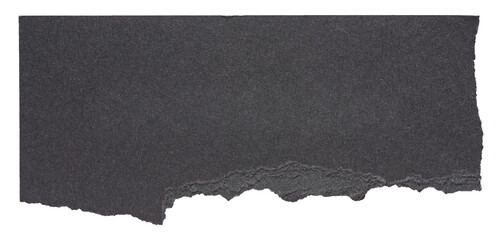 Wall Mural - isolated cut out torn piece of blank black paper note cardboard with texture and copy space for text