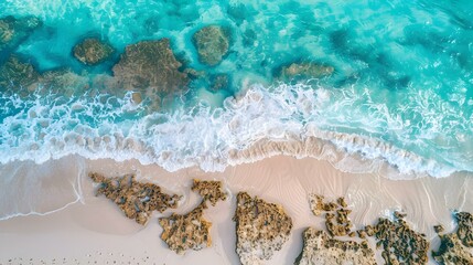 Canvas Print - top-down view of the ocean