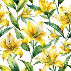 A flowers watercolor painting seamless pattern