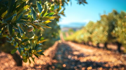 Wall Mural - almond field img