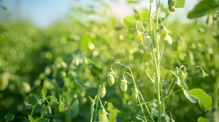 Wall Mural - a pea field green pea